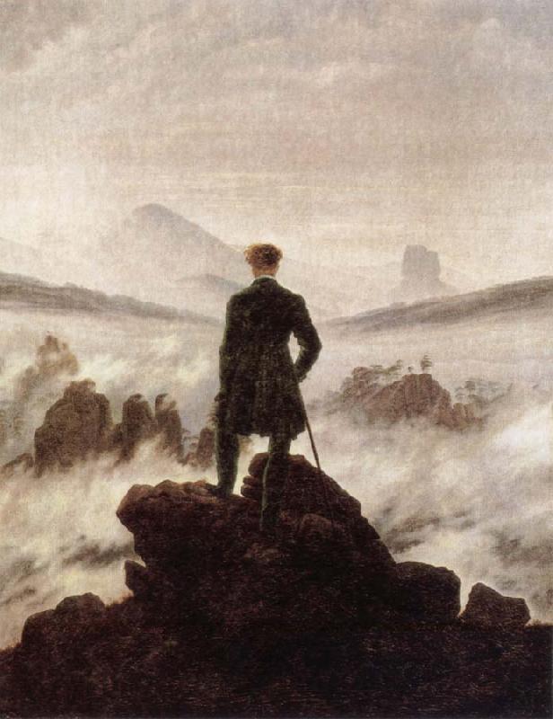 Caspar David Friedrich Wanderer Watching a sea of fog oil painting picture